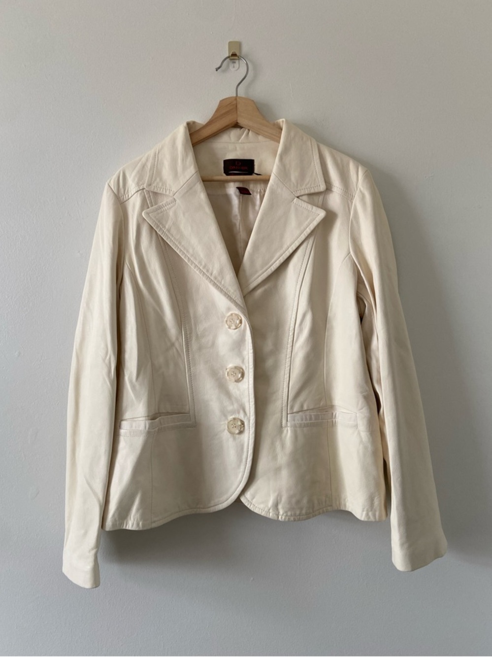 Y2K Danier Cream Leather Jacket